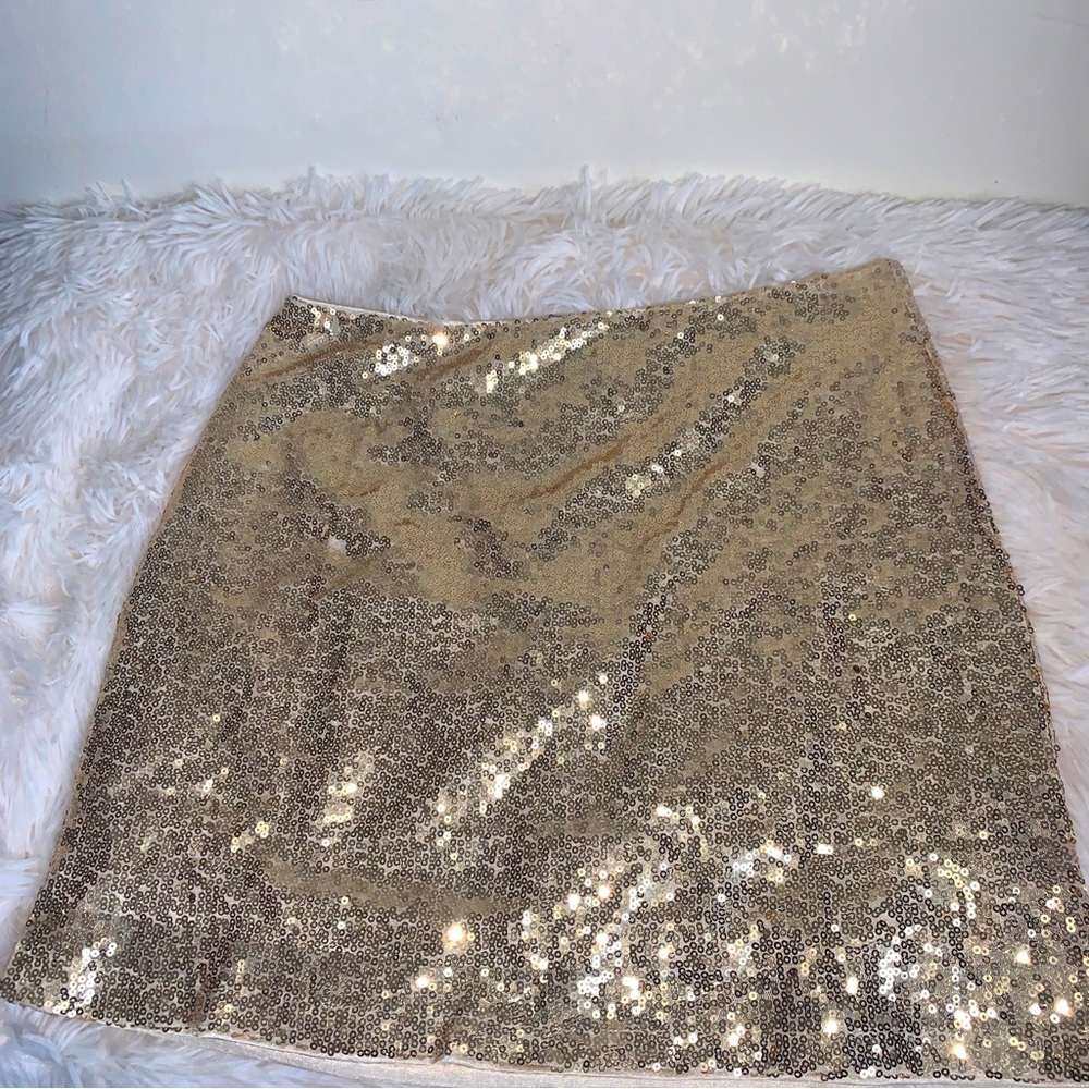 Shein Skirt Womens Size S/M Gold Sequined Mini Skirt
